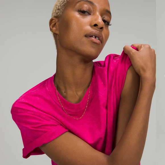 ❤️ Lululemon All Yours Boyfriend Tee Pink Cloud Wash Size 4 NWT - Picture 7 of 9